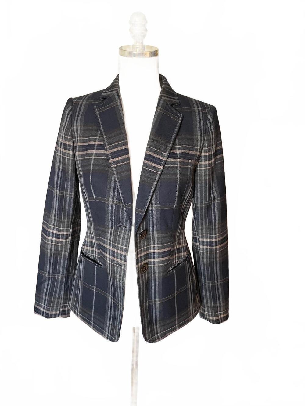 Tommy Hilfiger plaid blazer with suede elbow patches